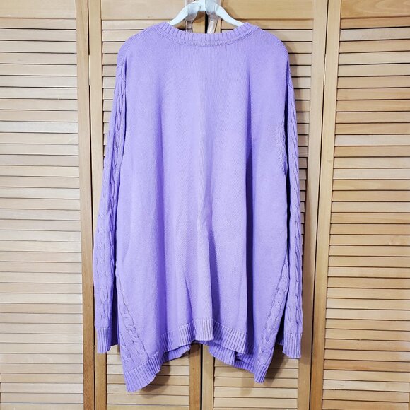 Woman Within Cotton Cable Knit Cardigan Sweater 4X (34/36) - Picture 5 of 8